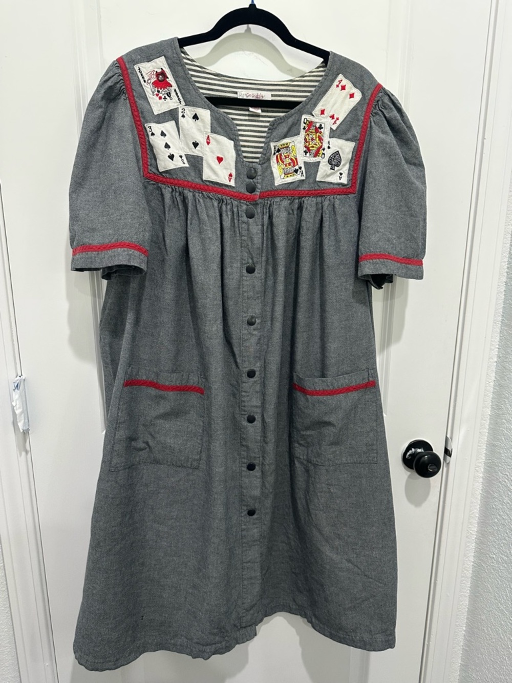 Go Softly Patio Dress with Playing Card Appliqué SZ XL